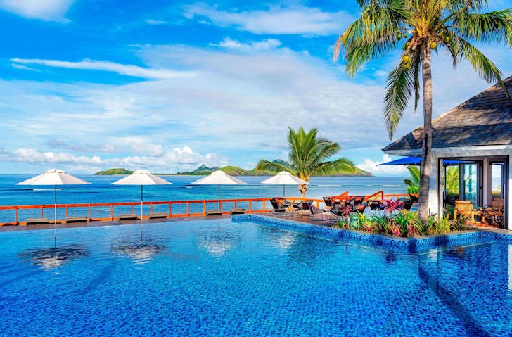 The pool at the Sheraton hotel in Fiji, which you can book as a luxury escape deal
